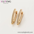 97072 xuping environmental copper hoop gold plated stone earring